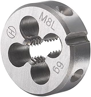 UXCell M8 x 1,25 mm Metrička lijeva ruka Dodir i matrice, Strojni navojni vijak Dodirnite s okruglim navojem matrice, dodirni i die
