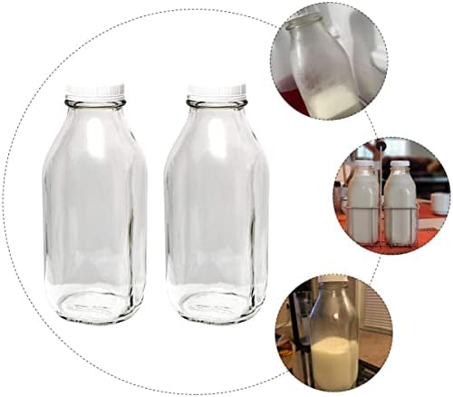 Cabilock bistra boce s vodom za vodu spremnik za bocu vode 2pcs stakleno mlijeko staklo mlijeko vintage boce mlijeka boce staklene