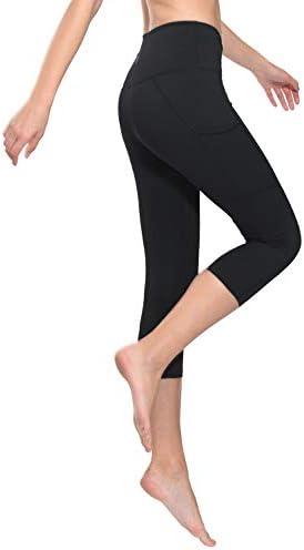 Baleaf ženske gamaša s nogama s visokim strukom joge hlače rastezanje 3/4 Vježba vježbanja kapris s džepovima