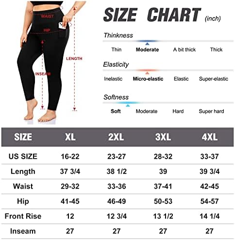 Yeug ženske plus gamaše s džepom-2 pakiranjem visokog struka za kontrolu trbuha joge hlače spandex trening trčanje crne gamaše