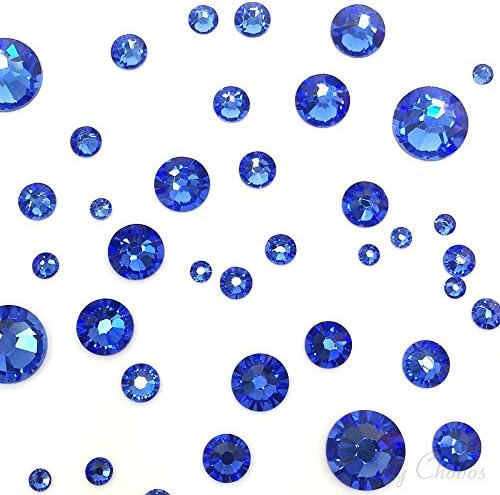 САПФИРОВО-plava 144 kom Swarovski 2058/2088 sa kristalima na ravnim potplatima plavih dijamanata za dizajn noktiju različitim veličinama