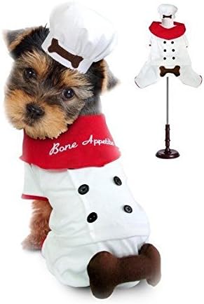Kuhar Uniformni kostim za pse Kosti apetit Crveni šal kuham 3D kost pričvršćen
