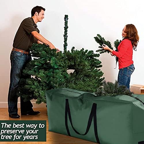 Torba za pohranu božićnog drvca s izdržljivim ojačanim ručkama i dvostrukim patentnim zatvaračem, umjetno rastavljeno drveće, oksfordska