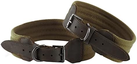 Wennzy Dog ovratnik teške trake Podesive ogrlice za kopče za srednje velike pse vojske zelene boje