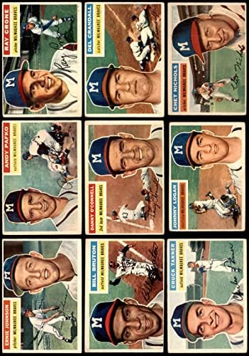 1956. Topps Milwaukee Braves u blizini Team Set Milwaukee Braves Good Braves