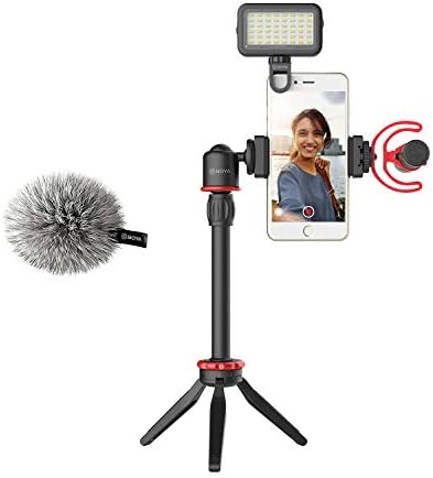 Boya VG350 Video s pametnim telefonom s mini stativ, extension cijev, LED svjetlost i video mikrofon kompatibilan s iPhone13 12 11,