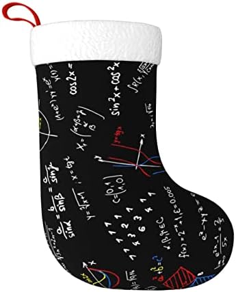 Yuyuy matematička formula uzorak božićna čarapa za odmor kamin za viseće čarape 18 inča čarape