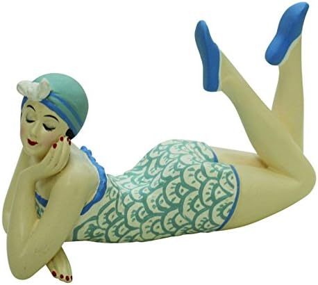 Moja lagana kućna retro kupaća ljepota ležaja figurice kip | Kupaće kostim žena plava školjkaša školjke