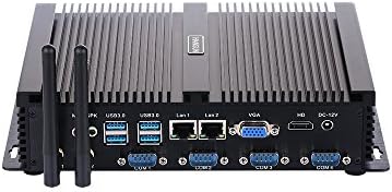 Industrijski PC HUNSN bez ventilatora, mini-računalo, Intel Celeron 1037U, Windows XP / 11 ili Linux Ubuntu, IM02, VGA, HDMI, 2 x LAN,