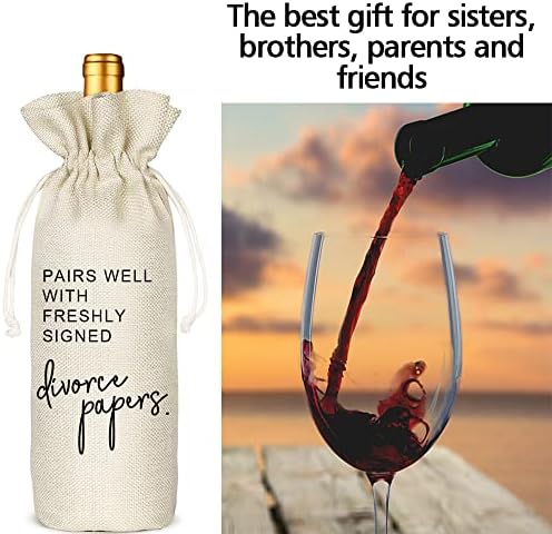 Svježe potpisani papiri za razvode za razvod vina, smiješan poklon za najbolje prijatelje, zabava za razvod, poklon za razvod, pokloni