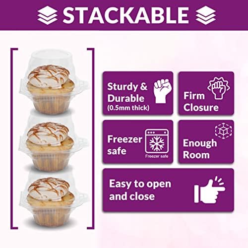 7 - [100 kom] prilagođeni spremnici za kolače jednokratni prozirni plastični Stalci za kolače s nepropusnim dubokim kupolastim poklopcem
