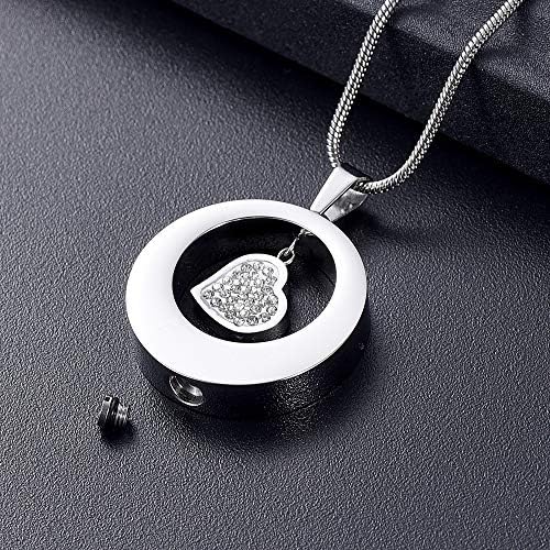 Kemeilian HZSP727 Krug od nehrđajućeg čelika držite višebojnu kristalnu šarm šarmaciju urnu ogrlica za pepeo za žene YLSM