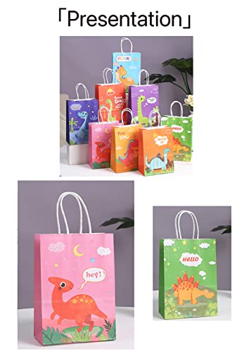 8 komada poklon vrećica za Dino, poklon vrećice za tematsku zabavu dinosaura, papirnate vrećice za Dino s ručkama, poklon vrećice za