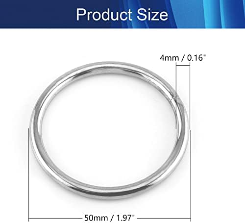 Jutagoss od nehrđajućeg čelika o prsten 50 mm/1,97 inčni vanjski promjer debljine 4 mm debljina zavarenih okruglih prstenova 10 pcs
