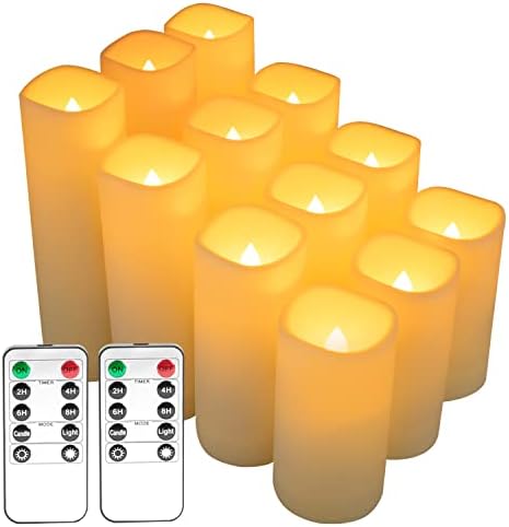 Nimiko plamene svijeće s daljinskim, baterijskim svijećama s 10 ključevima LED LED izvrsne plamen svijeće za vodootporni vanjski zatvoreni