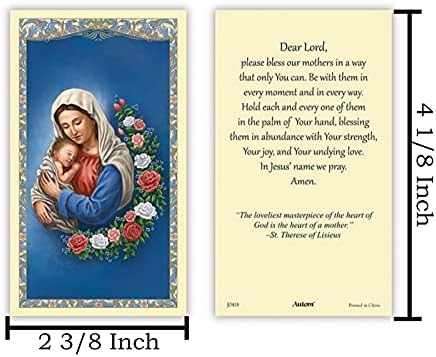 Religiozno srce Majke Marije s djetetom Isusovo sveta molitvena karta, Kršćanski darovi za katoličke majke, pakiranje od 10