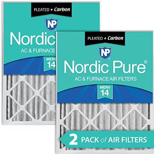 Nordic Pure 20x25x5 MERV 14 плиссированных plus карбоновых zamjenjivih filtera za peći ac Lennox X6673 2 pakiranja i 16x25x4 MERV 14