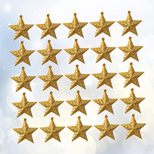 Toyandona 30pcs Zvjezdana božićno drvce ukrasi Zlatne sjajne zvijezde Svečano uljepšavanje odmorskog odmora u obliku visećeg dekora