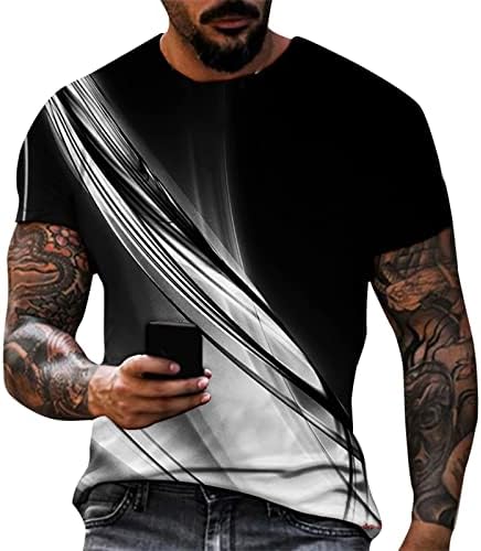 Majice s kratkim rukavima za muškarce, grafičke majice ispisane plus size posade casual vrhovi osnovni vitki fit trening mišićni majica