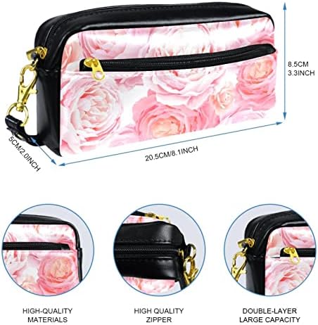 Tbouobt kozmetičke vrećice za žene, šminke Torba za putovanja toaletna zaštita Organizator, cvijeće cvjetne ružičaste ruže
