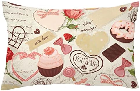 Tbouobt meki baršunasti jastuk prekriva pravokutni jastuk za bacanje jastuka za kauč, automobil za kauč, valentinovo dnevno tortu čokoladna
