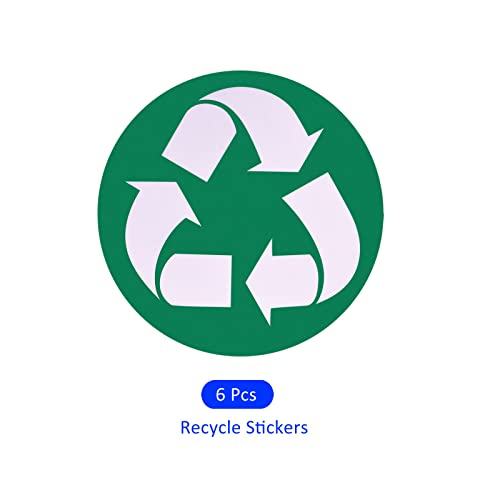 M Meterxity 6 Pack Recycle naljepnice naljepnice - Bins Classification Sigl Nacrtajte sortiranje smeća, prijavite se na otpad kućnog
