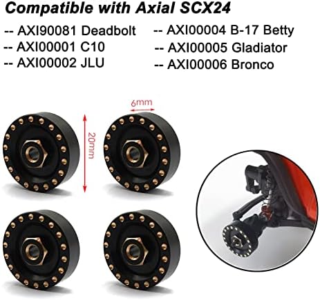 XSYGO 4PCS 11G mesingani produženi utezi kotača šesterokutni adapter za aksijalni scx24 axi90081 axi00001 axi00002 axi00005 axi00006