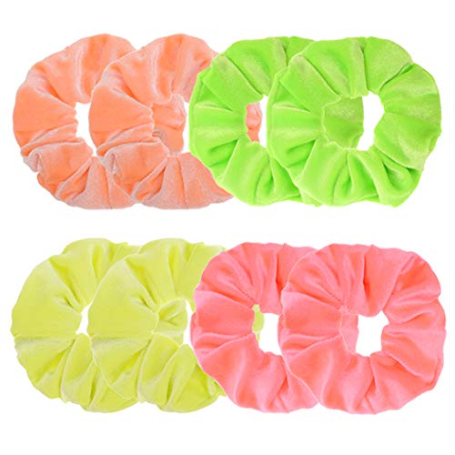 8kom jednobojne baršunaste neonske elastične trake za kosu za djevojčice