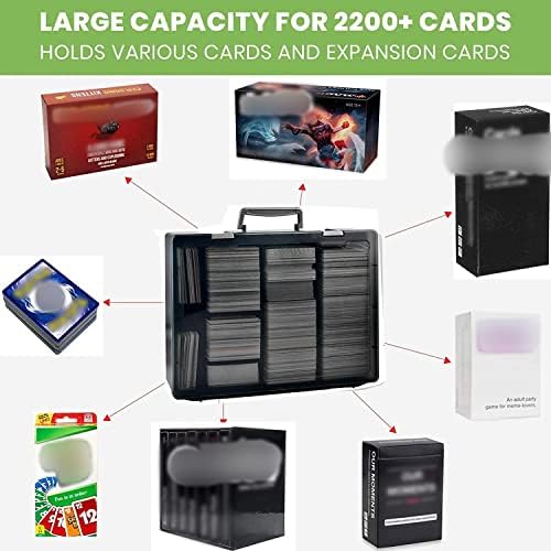 Alkoo 2200+ držač kućišta za kartice, C.A.H/MTG Organizator Organizator palube Kompatibilno s karticama protiv čovječanstva/za magiju