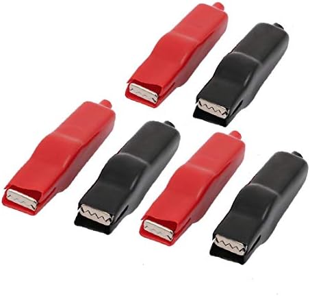 X-DREE 3Pair crvena crna plastična prekrivena baterija Metalna ravna usta scrips (3 par rojo Negro plástico cubierta batería metal