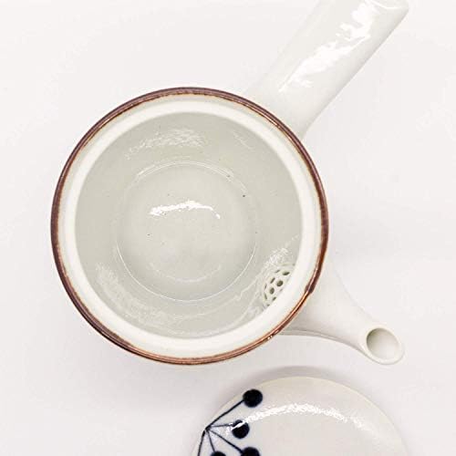 Arita Ware 478502 čajnik, keramički cjedilo za čaj, 8,5 fl oz, uzorak cvjetne točke, napravljen u Japanu