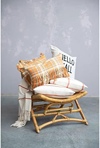 Kreativni koo-op pamučni flanel lumbalni jastuk s obrubom, višebojni plad