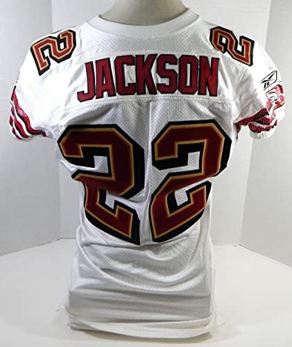 2002 San Francisco 49ers Terry Jackson 22 Igra izdana White Jersey 44 DP29232 - Nepotpisana NFL igra korištena dresova