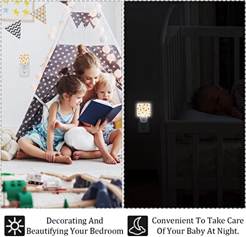2 pakiranja plug-in noćna svjetla LED noćni kolačići s laganim tijestom, senzor sumrak do zore za dječju sobu za kupaonicu, vrtić,