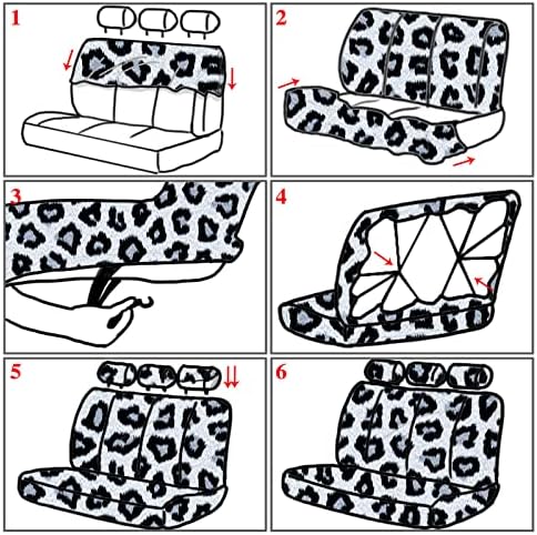 17 komada Leopard Print za automobile Podaci Leopard Auto sjedala Pokrivači Potpuni držač za čašicu automobila Pokrov za kotače pokrivač