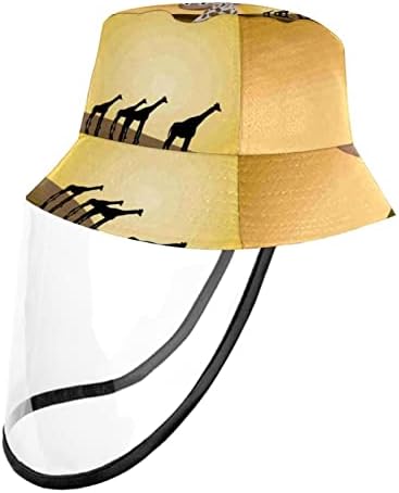 Zaštitni šešir za odrasle sa štitom za lice, ribarska šešira protiv sunca, crtana životinjska pustinjska žirafa