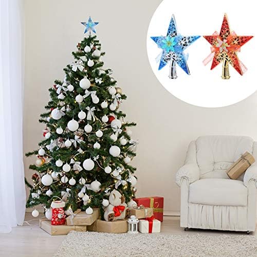 BUTYARD Božićni ukrasi 2pcs božićna zvjezdana drvca Topper Xmas Bow Bower drvce šešir za odmor za holoday ukras božićnog drvca Božićni