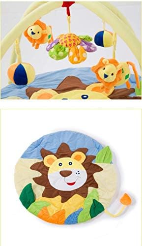 Kuandarm Lion uzorak baby play teretana podstavljena mekana podna aktivnost tepiha s 5 visećih igračaka