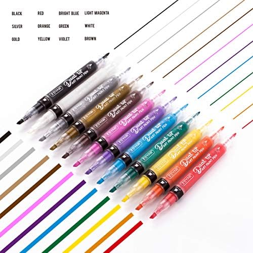 ZEYAR Akrilna olovka za boju, dvostruki savjet: ploča i dodatno fino, 12 boja, AP certificirana, vodootporna tinta, radi na stijeni,