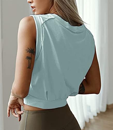 Crop vrhunske atletske košulje za žene Slatke vrhove joge bez rukava koji trče majice za vježbanje u teretani xs-xl