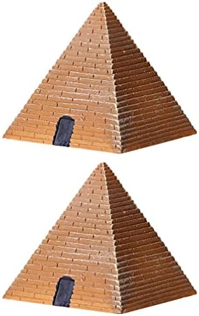 Happyyami 2pcs Mini piramidalni model egipatska piramida Figurice Sculptura Feng Shui Pyramid za akvarij Terrarium Zen Sand Garden