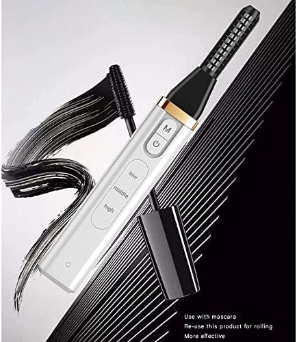 MXJCC grijani curler za trepavice, USB punjivi 3 temperaturni modusi Električni curler za trepavice za brzo prirodno uvijanje, dugotrajne