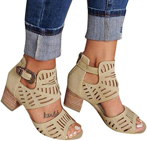 Sandale za žene Dressy Ljetna platforma Peep Toe gležanj Boho izrezana složena blok peta gležnjača klina Chelsea čizme