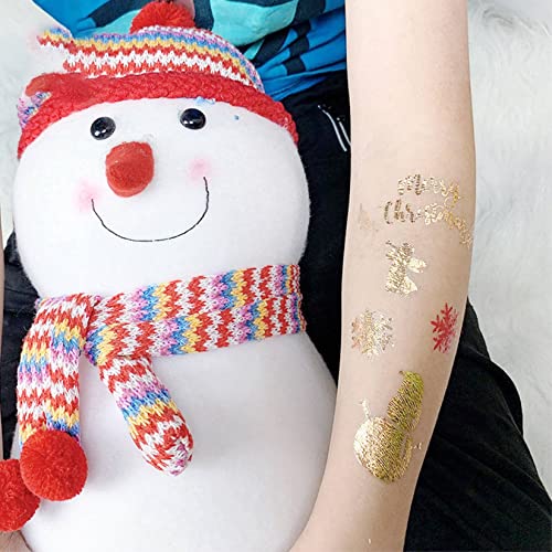 Svjetlosni božićni privremeni naljepnice za tetoviranje Set Djeda Mraza Elk Snjegović snježni pahuljica za dekor za božićne praznike
