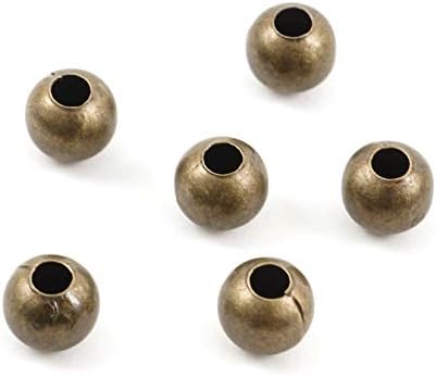 100pcs 4mm male glatke antikne brončane okrugle razmaknice za izradu nakita 989-4