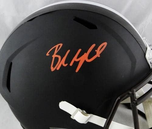 Baker Maifield potpisao je ravnu crnu kacigu s autogramom Beckett * narančaste NFL kacige s autogramom