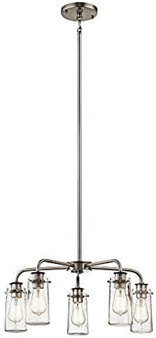 Luster od 11,25 5 svjetiljki s prozirnim staklom u klasičnom limenom dizajnu