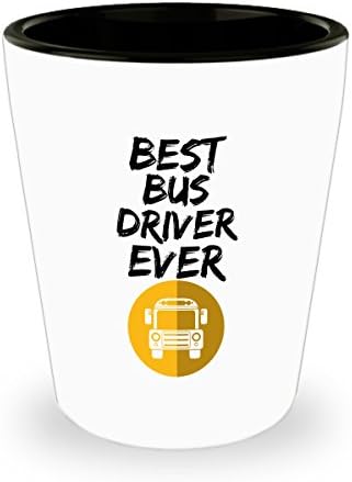 Čaša za vozača autobusa-najbolji vozač autobusa ikad-zabavan poklon vozaču školskog autobusa čaša za piće od 1,5 oz za ljubitelje alkohola