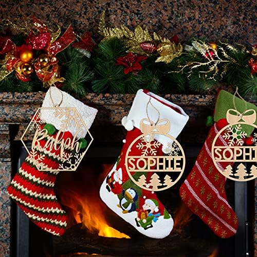 Božićne čarape oznake drveni personalizirani naziv dječaci božićni ukras za djecu personalizirane božićne čarape oznake oznake