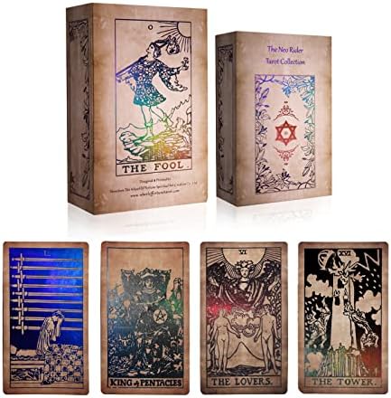 Tarot kartice, holografska tarot paluba s vodičem, 78 tarot kartica paluba budućnosti karata s izvrsnom kutijom, Neo Rider Tarot -